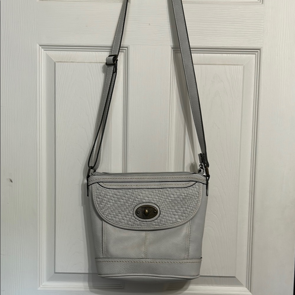 Elegant Gray Leather Crossbody Bag by BOC